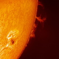 AR 14079 mit Protuberanz in H-Alpha am 09-05-25 mit Bresserumbau - PST und 178MM um 14 15 MESZ  Webversion
