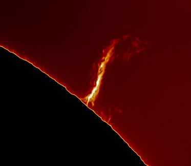 Feuersäule- Protuberanz am 16-06-25 um-09 18 MESZ mit PST-Umbau + 178M Webversion